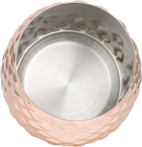 Miniatura 3 de Vastigo Vaso de piña de acero inoxidable con popote y tapa, 14 onzas, piña de metal chapada en cobre, accesorios de barra para verano, tazas de