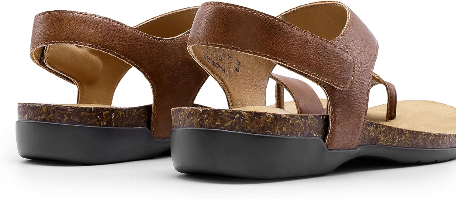 DREAM PAIRS Women's Comfortable Cork Footbed Arch Support Sandals Casual to Dressy Thong Walking Flat Sandals for Summer - Image 8