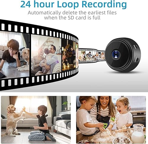 Miniatura 4 de Mini cámara WiFi inalámbrica HD 1080P cámaras de seguridad para el hogar con audio y video Live Feed Covert Baby Nanny Cam con aplicación de