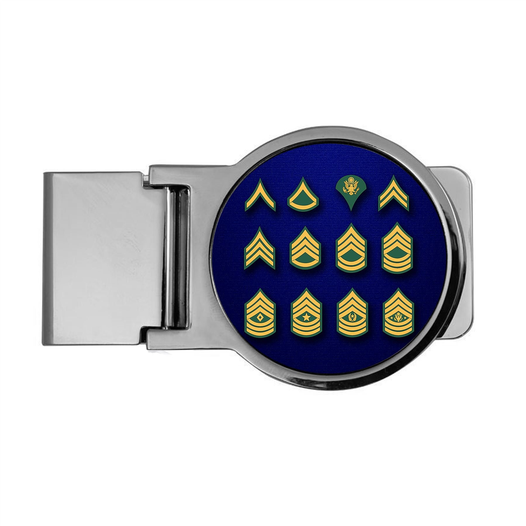 ExpressItBest Premium Money Clip - US Army, enlisted rank insignia