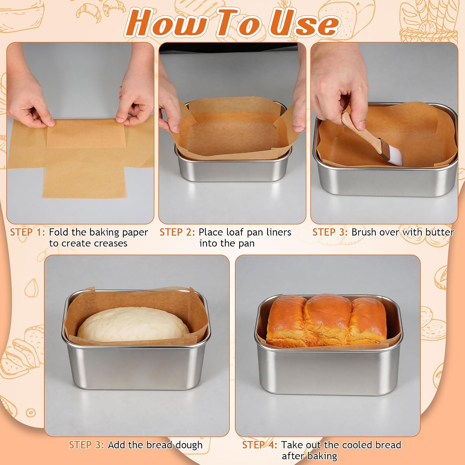 50/100Pcs Mini Loaf Pan Liners for Baking Bread, 6x3in Non-Stick Pre Cut Unbleached Parchment Paper, Disposable Sourdough Loaf Bread Liners for Baking Toast, Cakes, Cookie, Banana, Brown