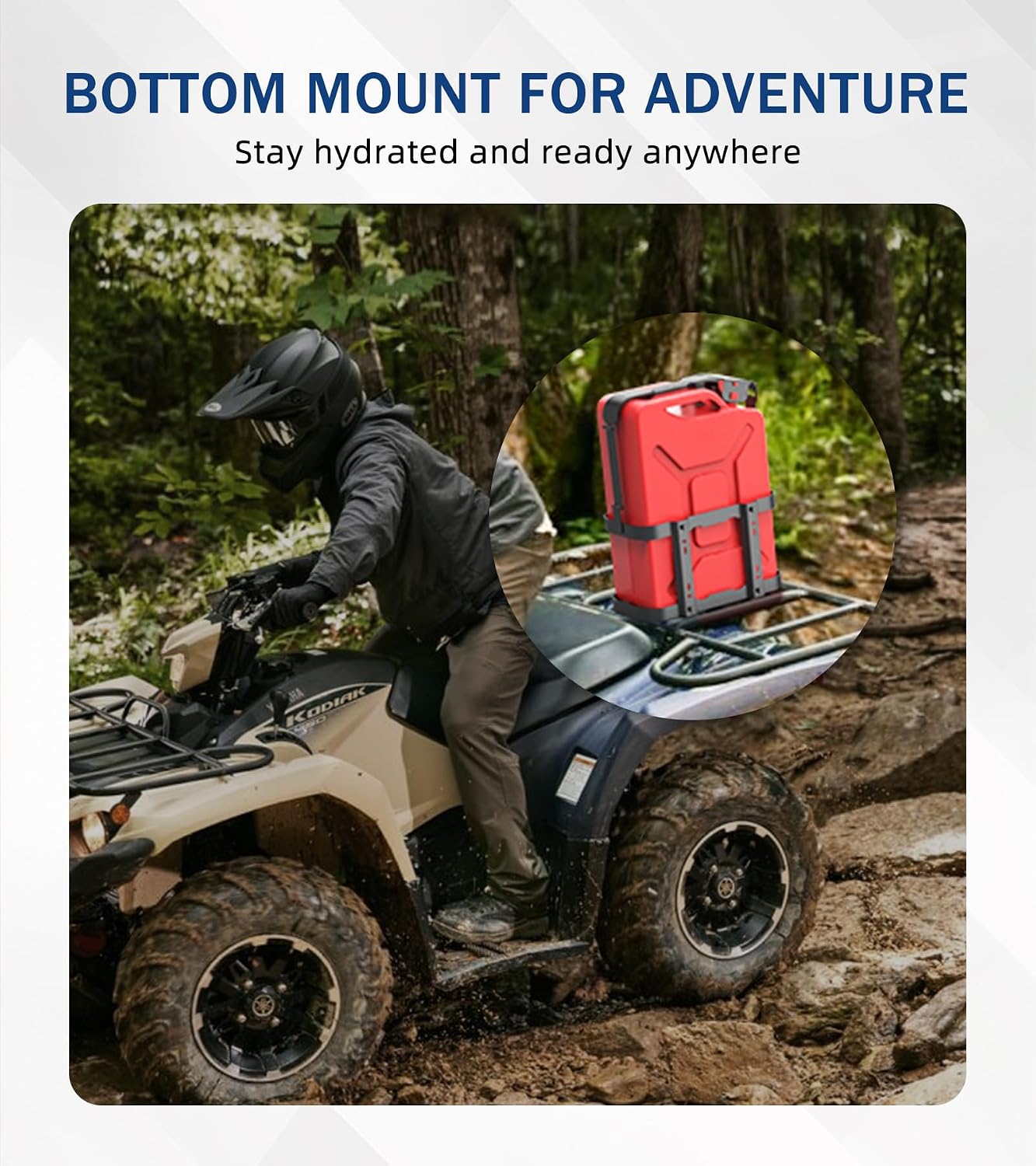ELITEWILL 5 Gallon Jerry Gas Can Mount, 20 Liter Anti-Theft Jerry Can Holder Steel Water Container Carrier Lockable Mounting Bracket for Camping, Off-Road, Overlanding