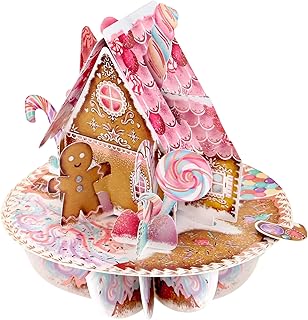 SANTORO Pirouette - 3D Pop Up Christmas Card - For Kids, For Adults (Gingerbread House)