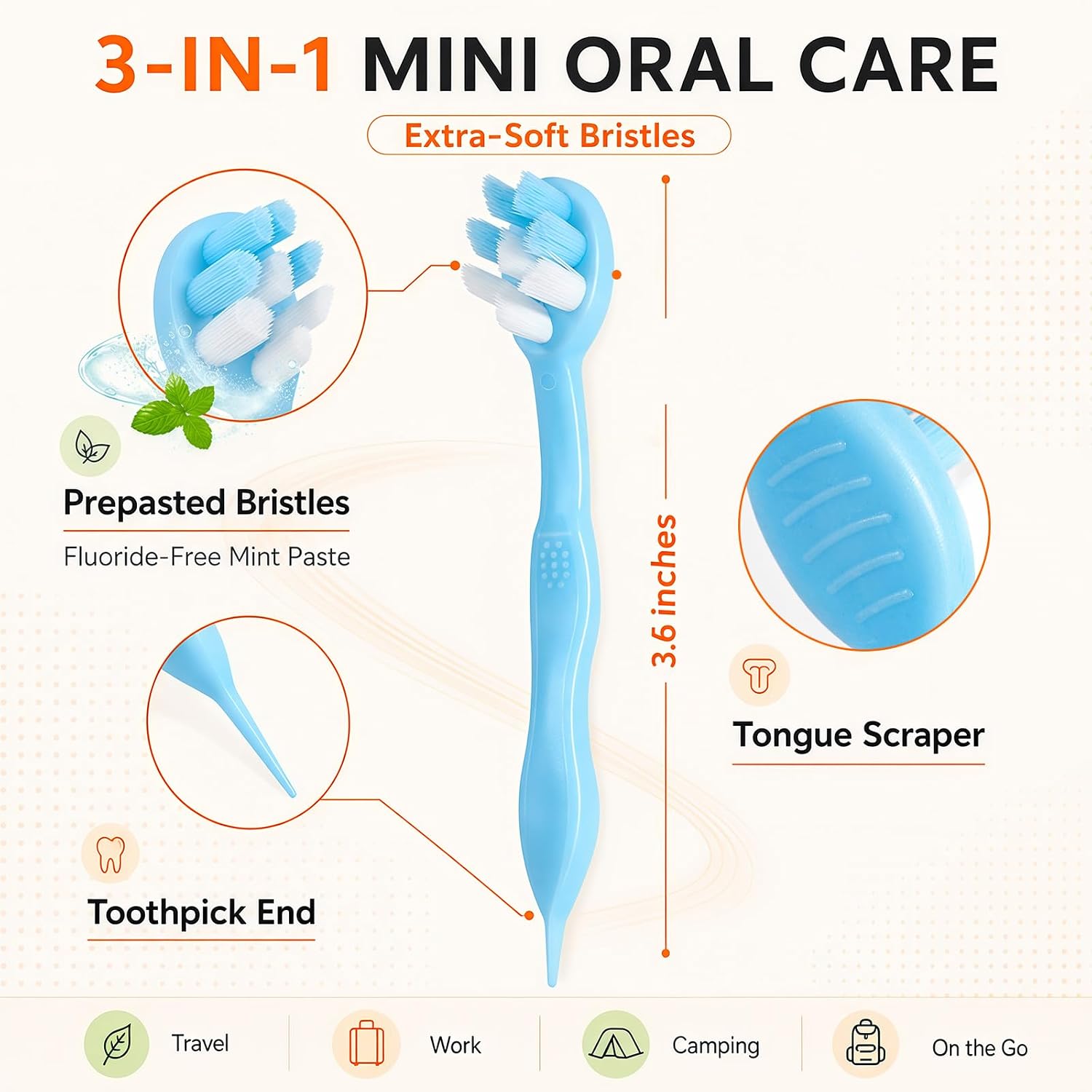 Mini Disposable Travel Toothbrushes with Toothpaste, 200 Count image 3