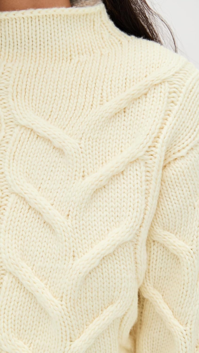FRAME Women's The Cable Funnel Sweater - Image 6