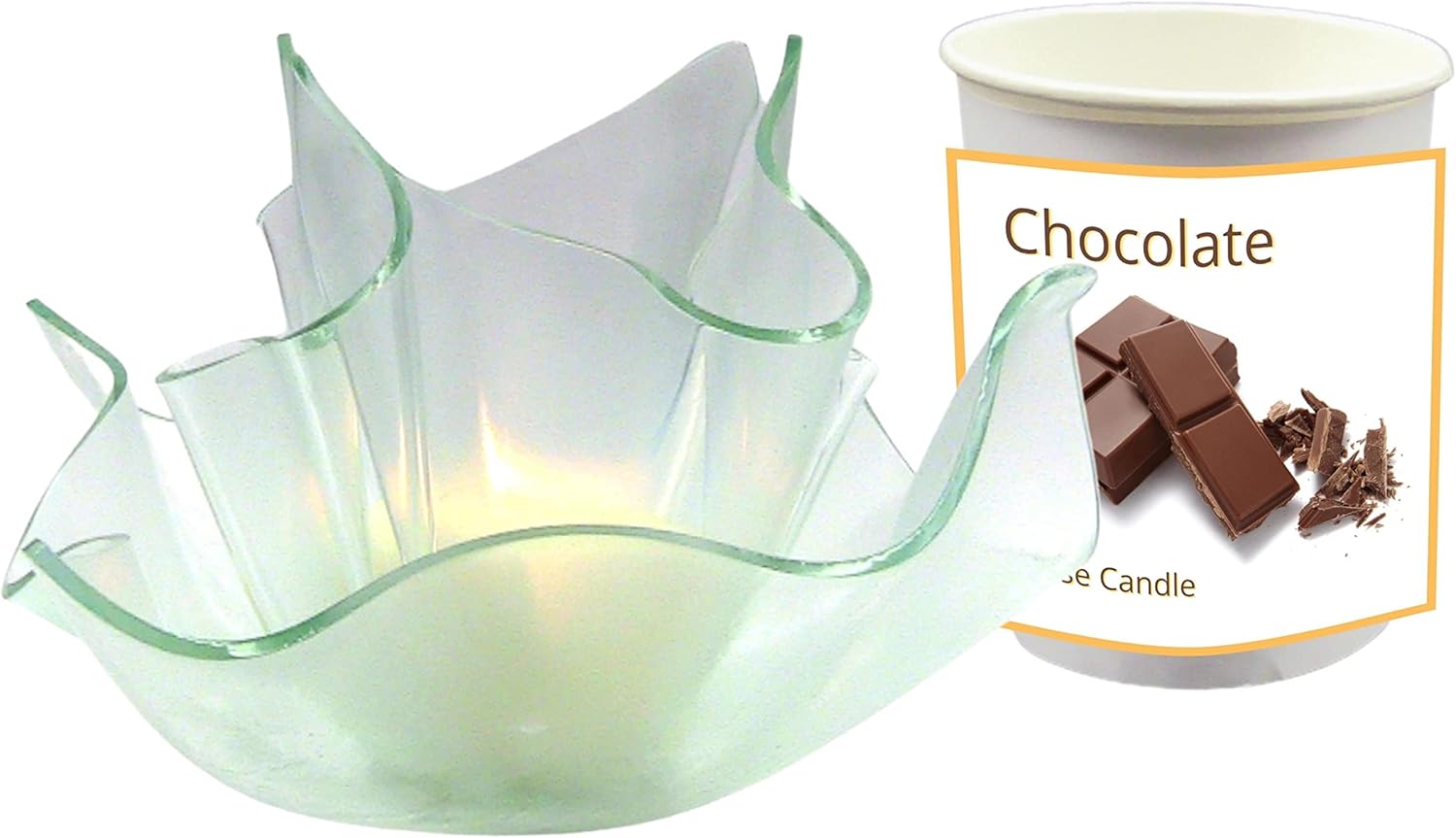 Chocolate Vase Candle - Smells like a Chocolate Candy Bar. (Clear Set)