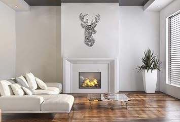YOBESHO Deer Metal Wall Art, Christmas Wall Decor, New Year Decoration, Christmas Gift, Modern Home Decor, New Year Gift Matte Black Deer