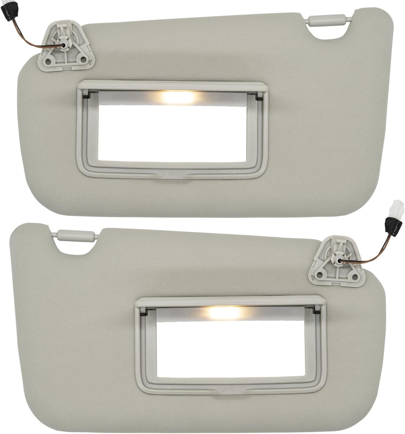 NHILES Driver & Passenger Side Sun Visor Replacement Fits for Nissan Sentra 2013-2019 Sunshade with Light 96401-3SG8A 96400-3SG8A Color: Gray