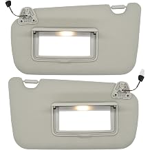 NHILES Driver & Passenger Sun Visor Compatible with Nissan Sentra 2013-2019 | Left & Right Side,with Light, Replace Part 96401-3SG8A 96400-3SG8A, Color Gray