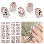 DUKASOU Semi Cured Gel Nail Strips, Longzhu Yarn | 28 pcs Gel Nail Strips Work with Any UV Lamp, Salon Quality UV Nails Stickers, Easy to Apply for Home Nails DIY