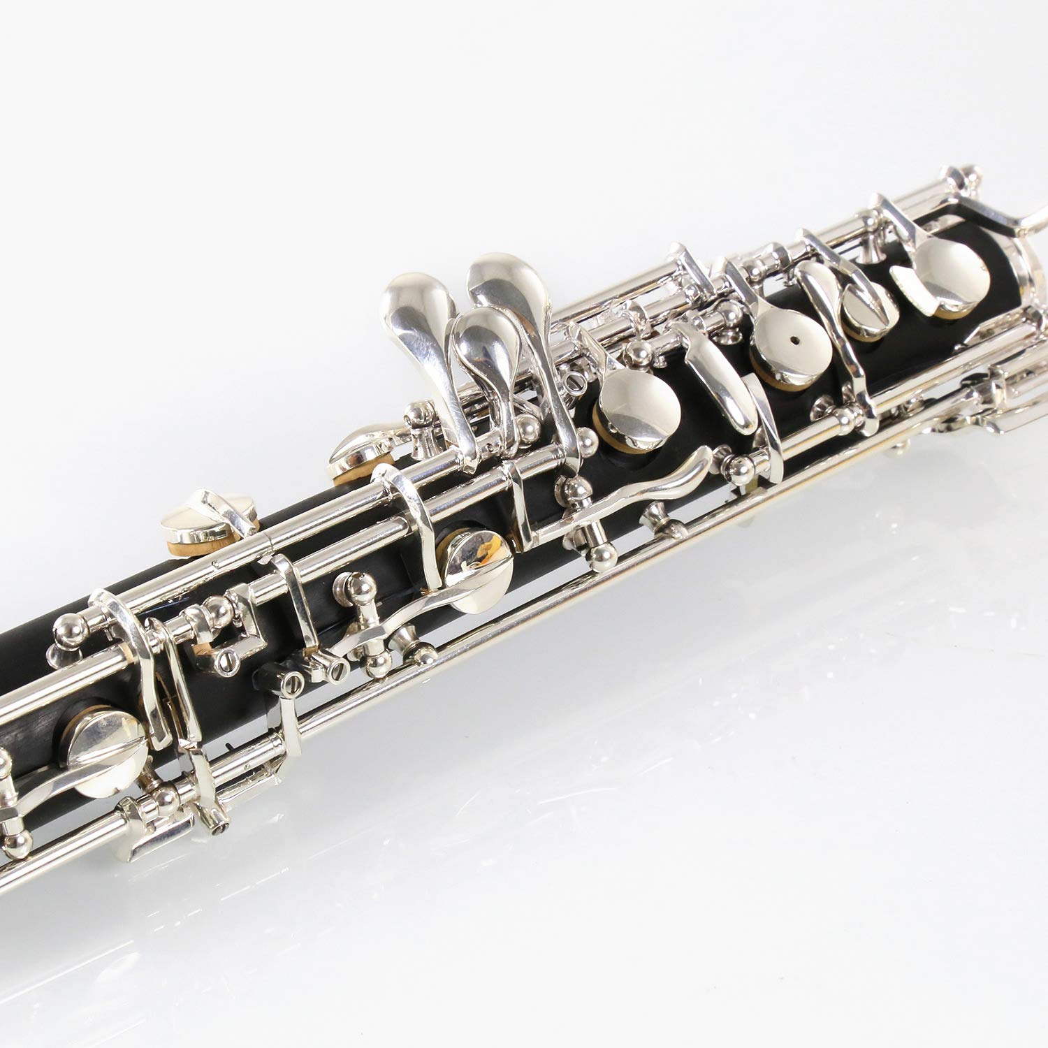 Rochix Sf15 Corps en bois composite plaqué argent avec 1 feuille, 1 chiffon de nettoyage, 1 tampon de hautbois, 1 repose-pouce, 1 étui et plus encore