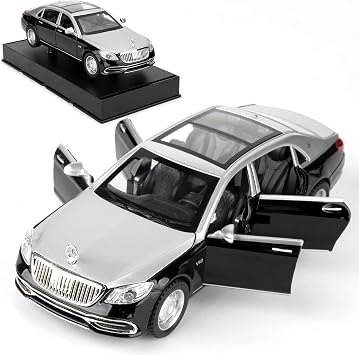 132 Compatible for S650 Car Model, Pull Back Diecast Toy Car with Sounds&Lights for Kids Boys Girls and Adults, Gift Sliver