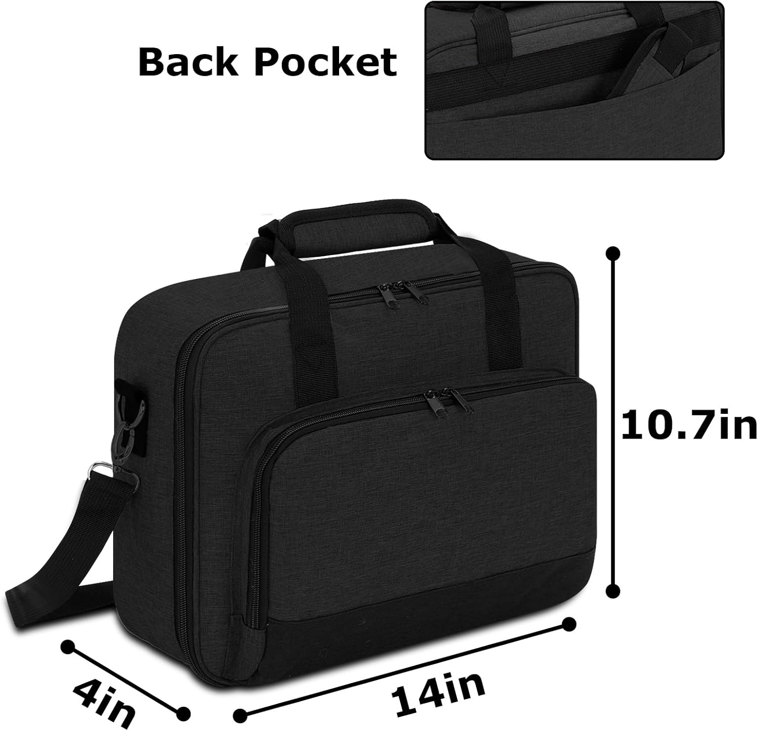 Projector Carrying Case, Projector Bag with Accessories Storage Pockets & Adjustable Shoulder Straps, Portable Carrying Bag Compatible with Epson BenQ ViewSonic and Most Mini Projectors