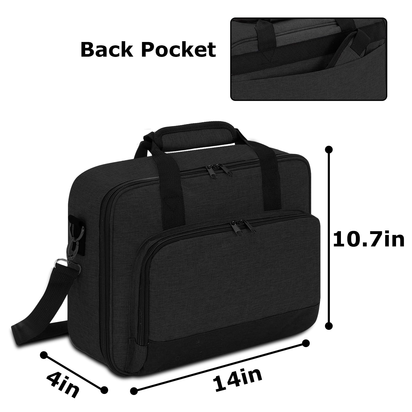 Custodia per proiettore, borsa per proiettore con tasche per accessori e spallacci regolabili, borsa da trasporto portatile compatibile con Epson BenQ ViewSonic e la maggior parte dei mini