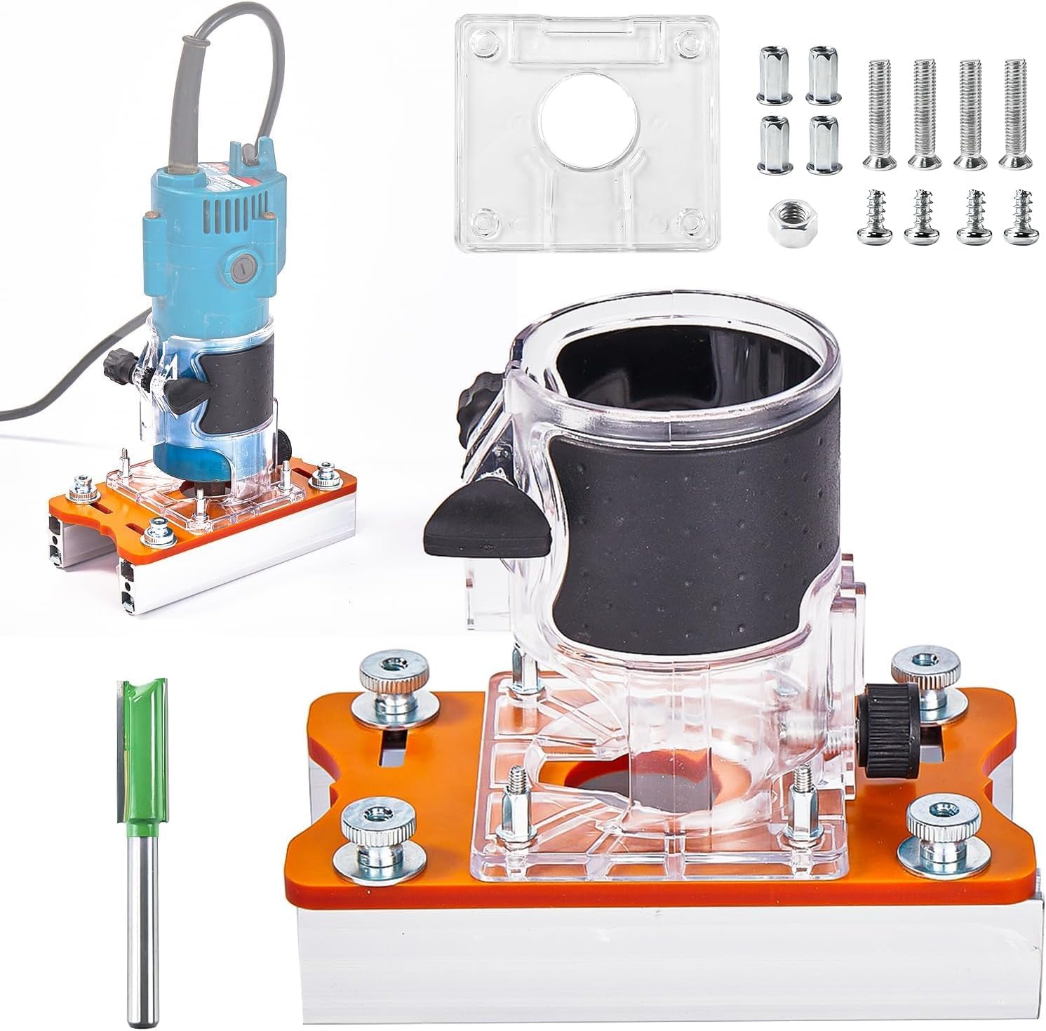 KATSU 10Pcs Template Router Guides Kit mit Kontermutteradapter ...