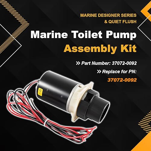 Miniatura 10 de Repuesto para kit de subensamblaje de macerador de inodoro marino 37041-0010, juego de bomba de motor de repuesto de inodoro marino de 12 voltios