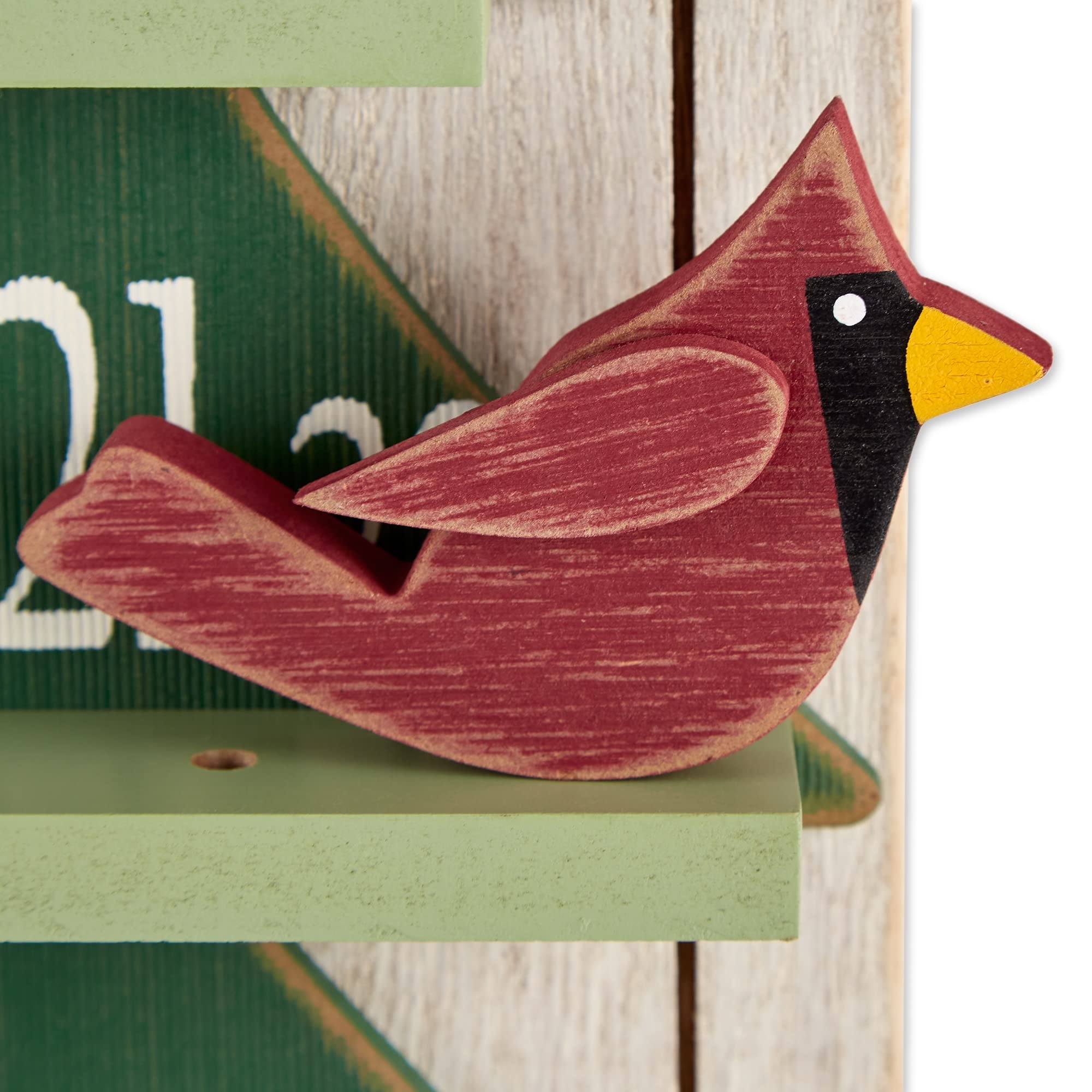DII Calendrier de l'Avent décoratif à suspendre, en bois MDF, arbre de Noël, 25 x 11,25 cm