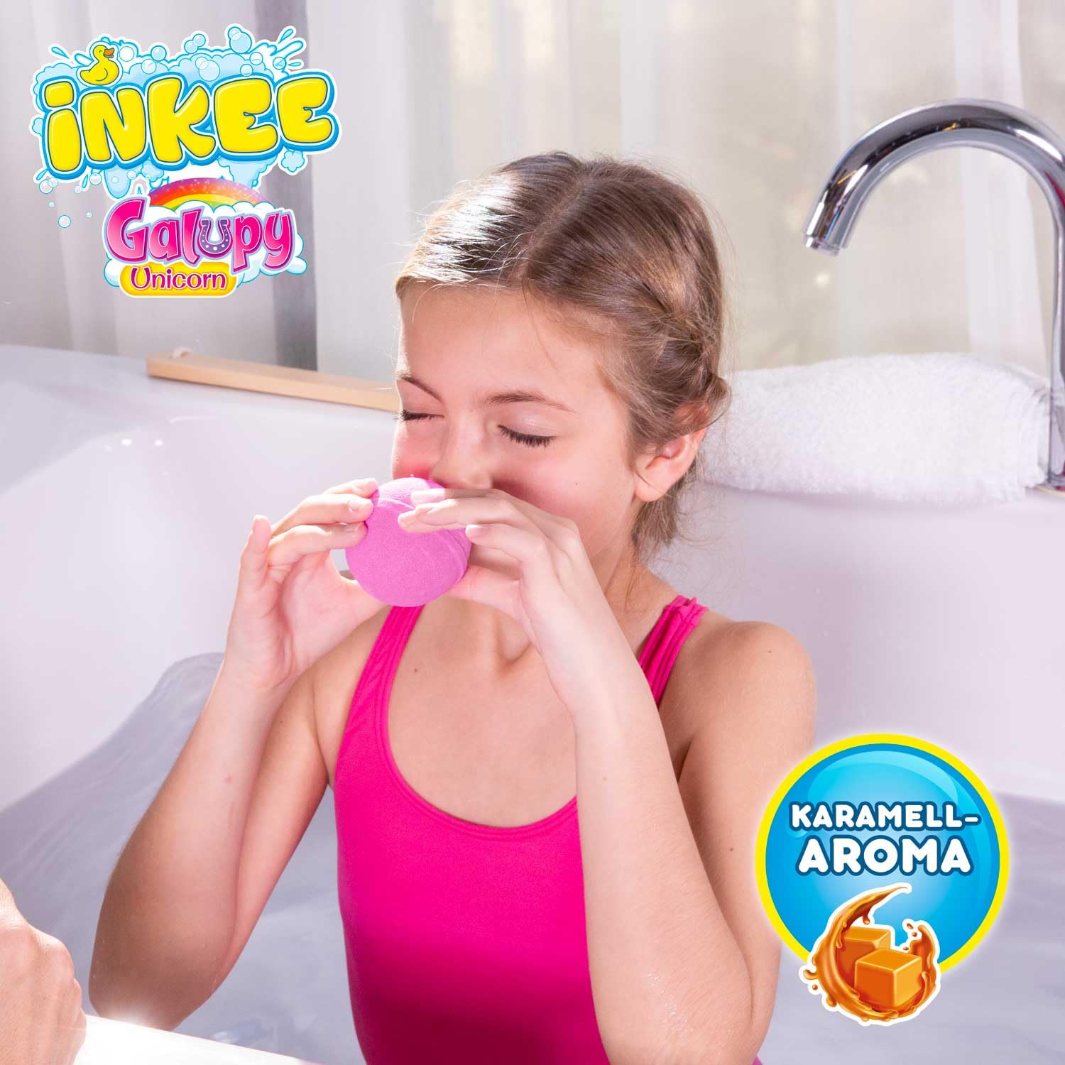 INKEE Pack de 5x Bombes de Bain enfant GALUPY UNICORN Boule de bain avec surprise à l'intérieur - Jouet de bain Licorne