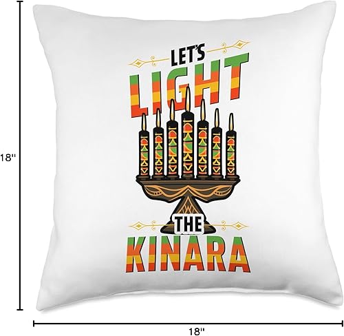 Miniatura 4 de African American Pride & Kwanzaa by NLTS Let's Light The Kinara Kwanzaa - Almohada para velas, 18 x 18 pulgadas, multicolor