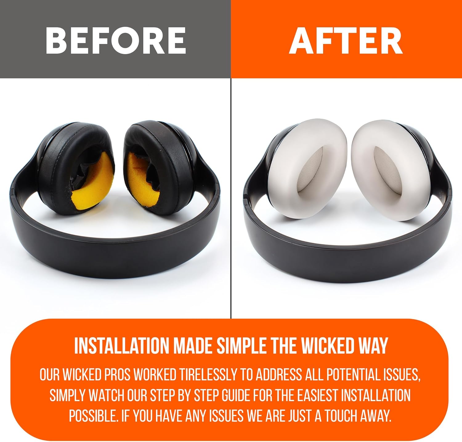 WC PadZ Studio Pro - Extra Thick Earpads for Beats Studio PRO Made by Wicked Cushions | Upgraded PU Leather, Larger Ear Opening, Enhanced Foam | Sandstone