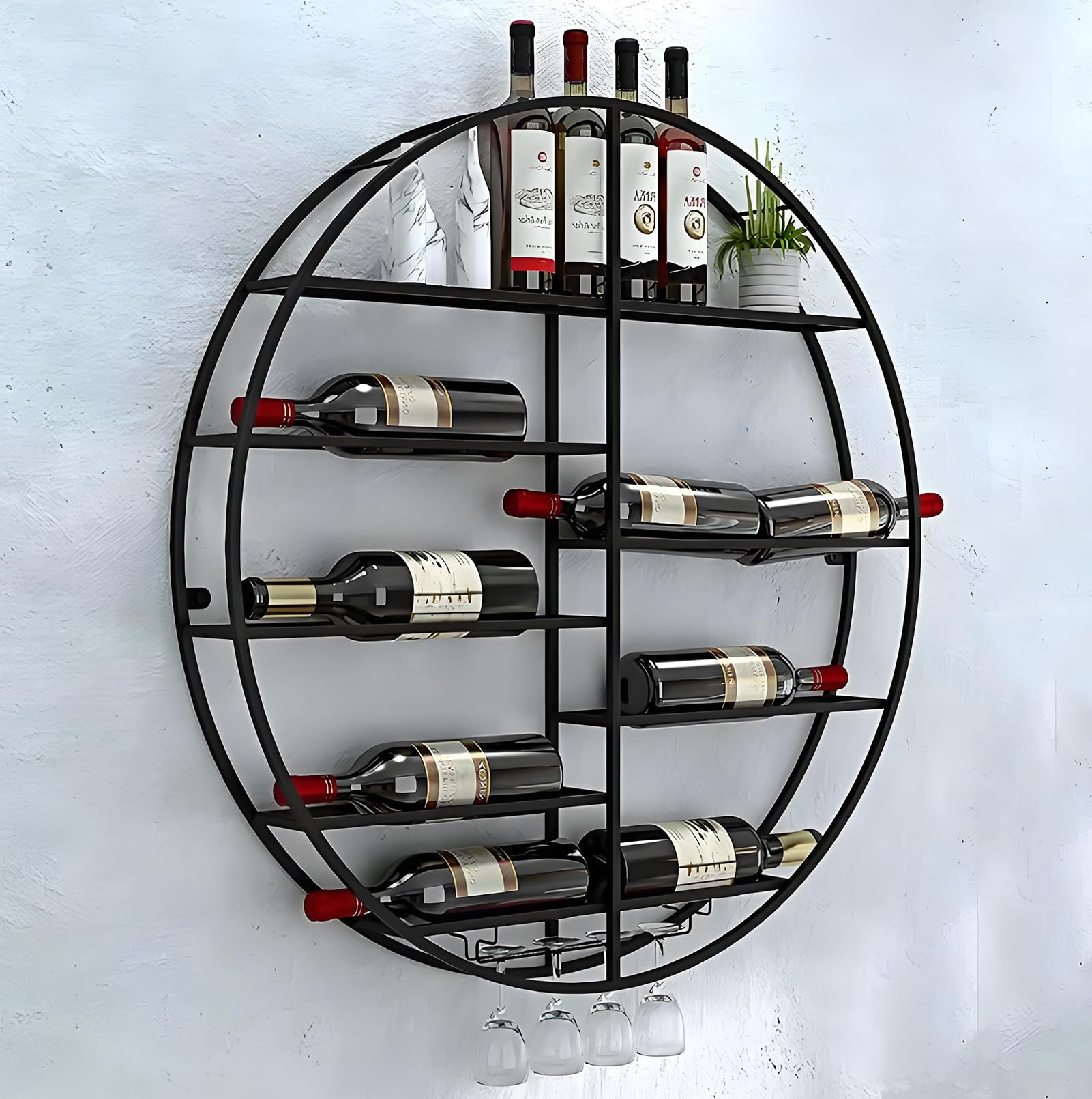 Étagère à vin murale industrielle pour gagner de la place dans la cuisine