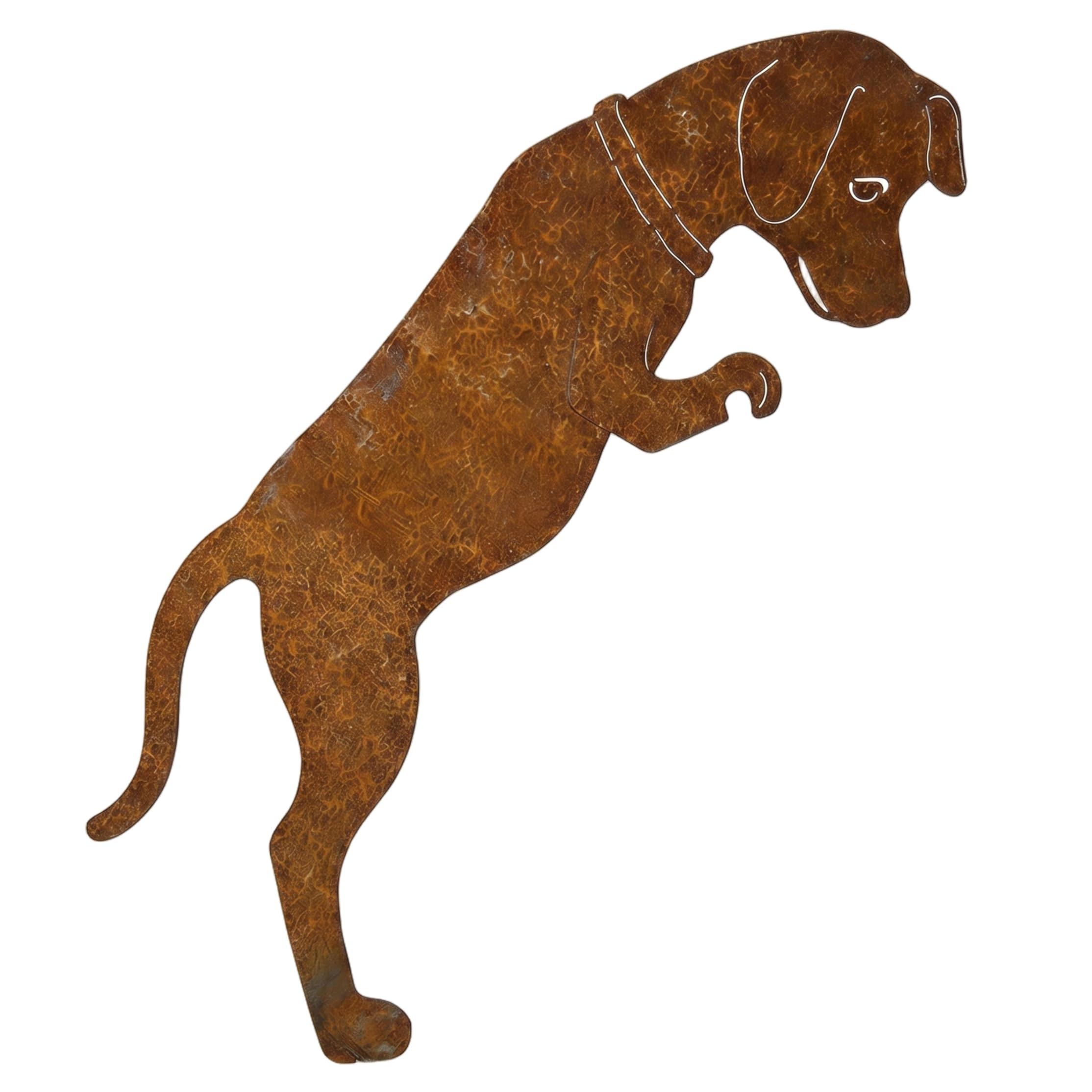 Striegro Rusty Metal Garden Decor, Fun Vivid Dog Garden Decor Dual-Purpose Yard Stake & Pot Insert, 12in.
