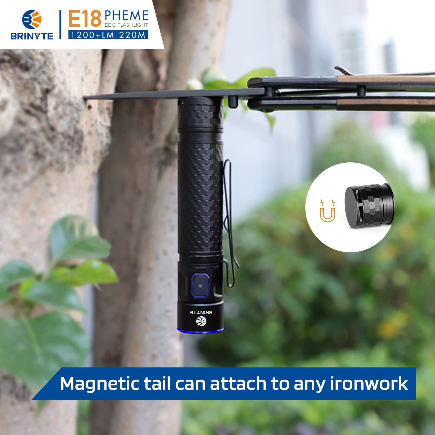 Amazon.co.jp: Brinyte E18 最大1200ルーメン充電式LEDフラッシュ