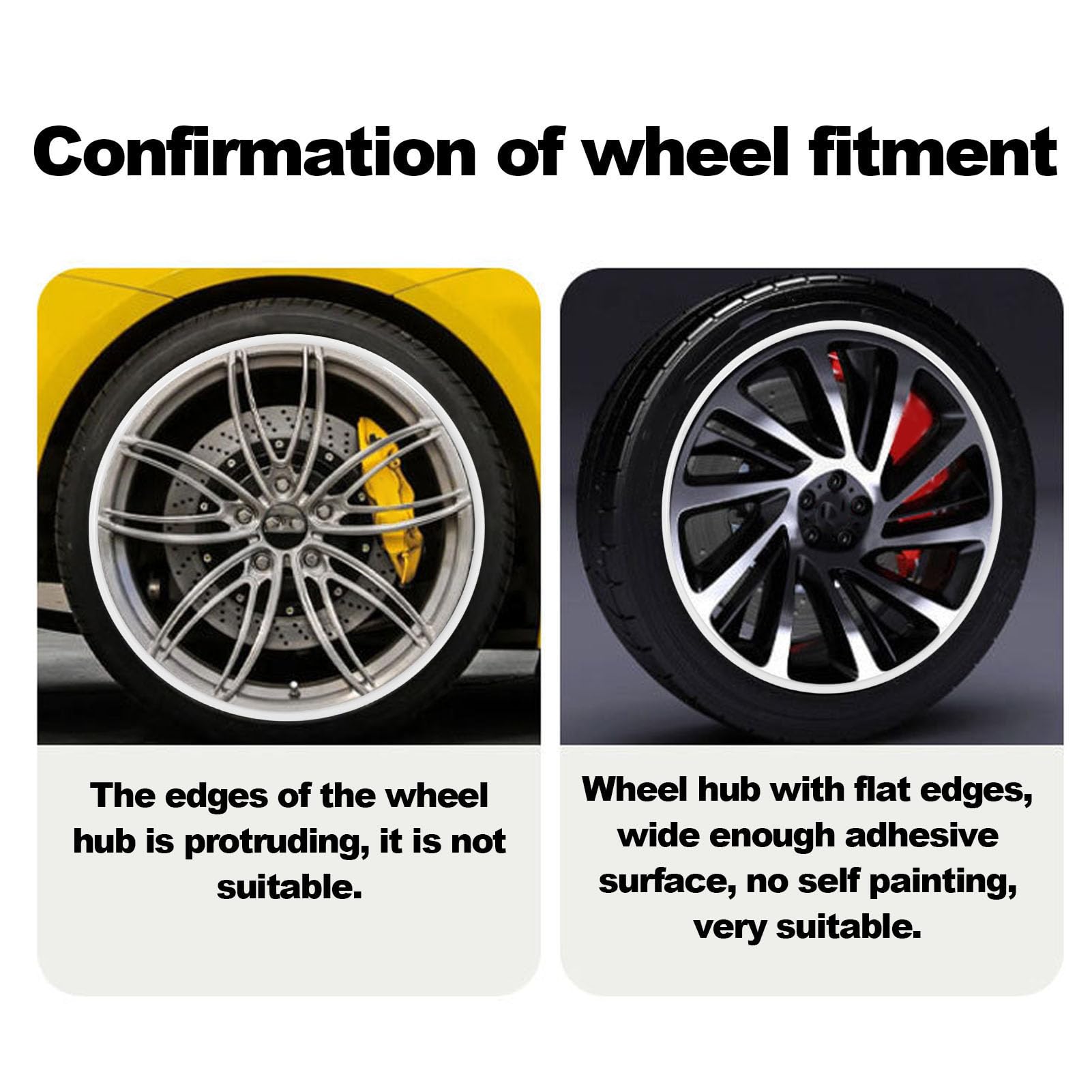 Radfelge Schutz Ring 4 Stück Aluminium Legierung Selbst Klebende Anti-Kratz-Radfelgen Schutz Verkleidung für 19 Zoll Autos Weiß Universal Fit
