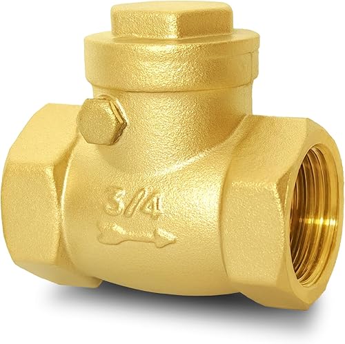 Miniatura 11 de Válvula de retención horizontal NPT de 1/2", válvula de retención oscilante de latón sin retorno para evitar el reflujo de agua, válvula