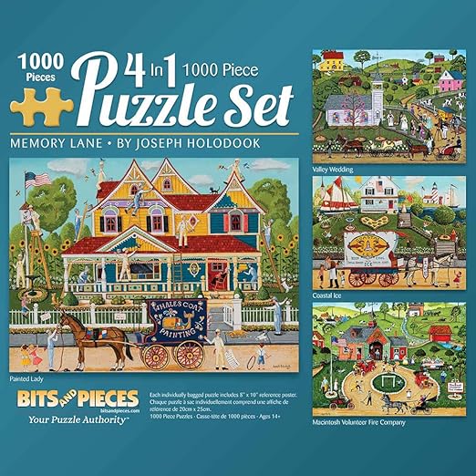Bits and Pieces 4in1 MultiPack 1000 Piece Jigsaw Puzzles for