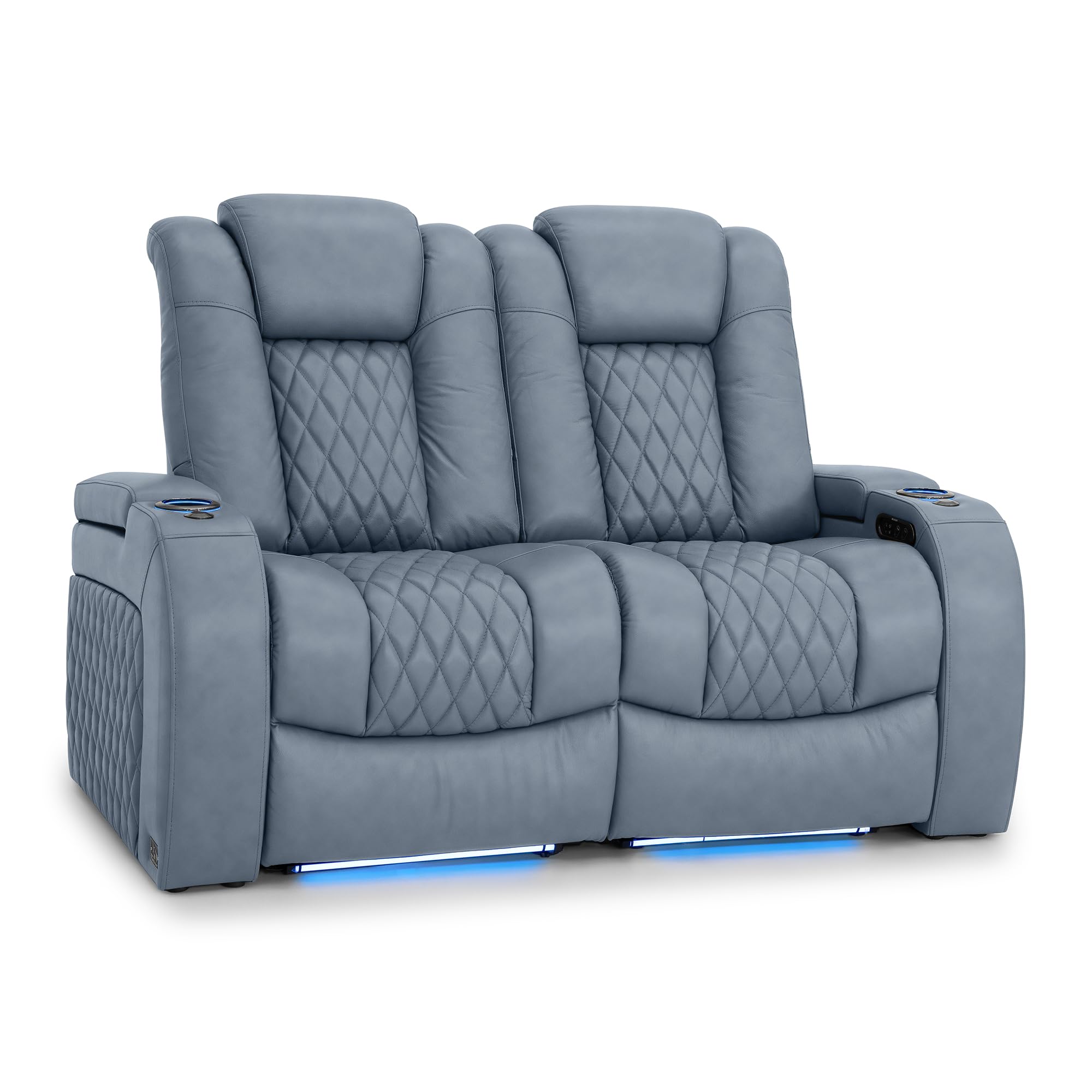 Seatcraft Diamante Home Theater Seating Smokey Blue Row of 2 Loveseat