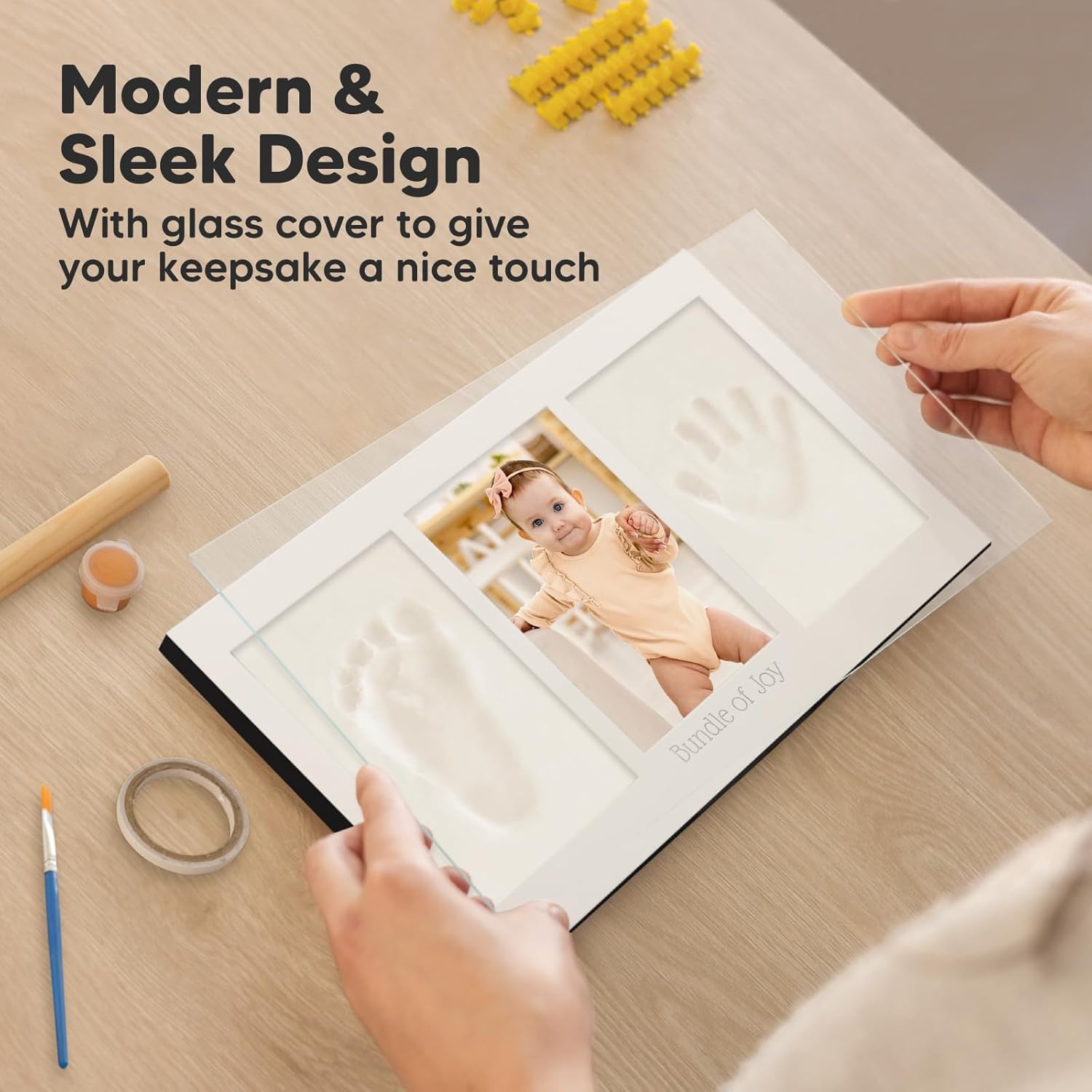 KeaBabies Baby Hand and Footprint Kit & Baby Hand and Footprint Kit - Newborn Keepsake Frame, Nursery Frame for Kids, Personalized Ornament for Kids