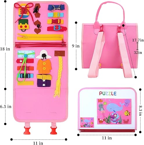 Miniatura 4 de Tablero Montessori de juguete para niños pequeños de 1, 2, 3, 4 años, tablero sensorial de actividades educativas, aprendizaje preescolar, juguetes