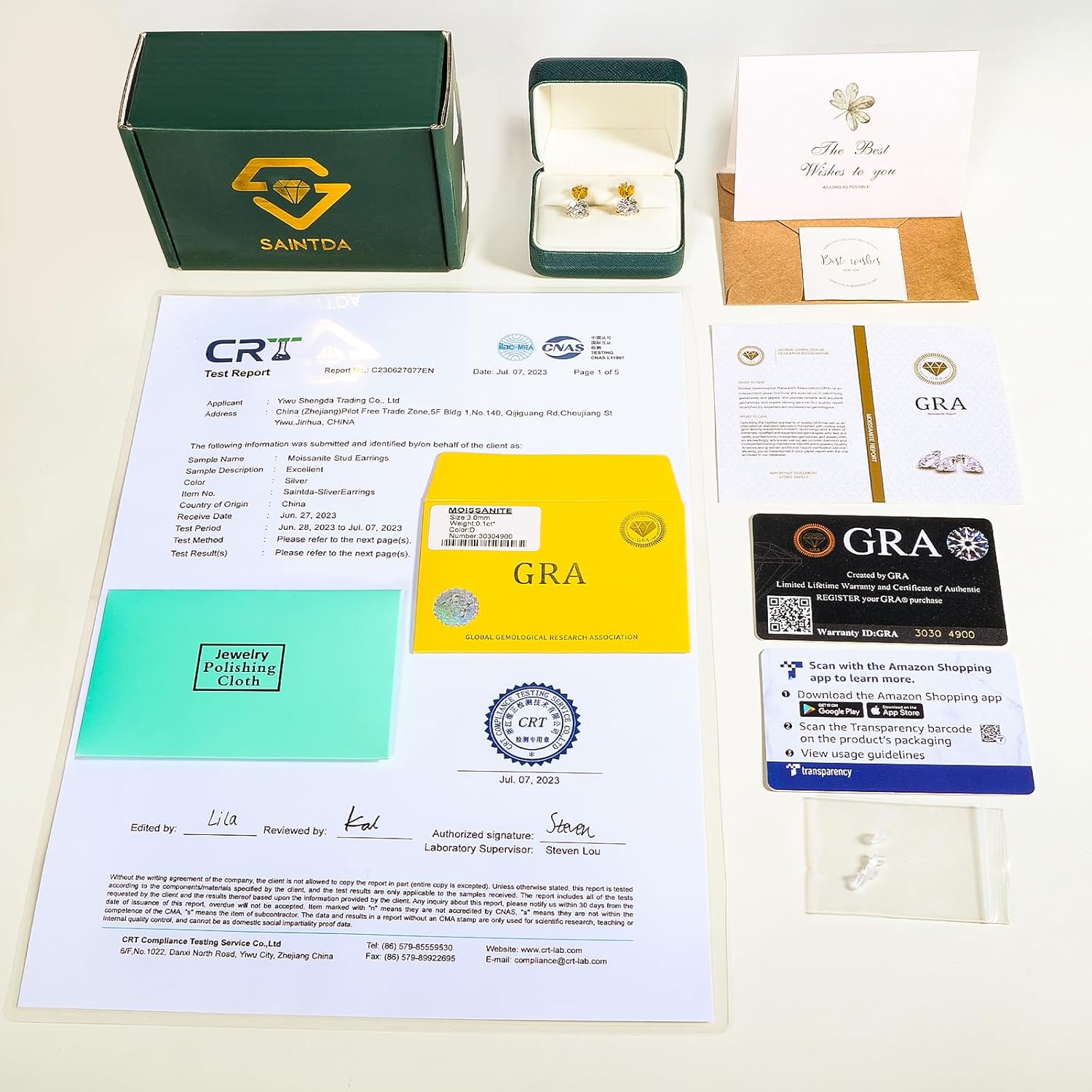 Moissanite Stud Earrings for Women, Gold Vermeil 925 Sterling Silver Lab Created Diamond Studs Solitaire Earrings Jewelry Gift Women Men - Image 6