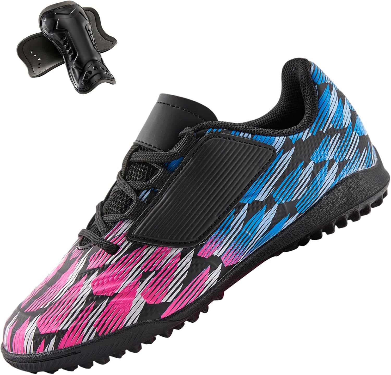 PATPAT Boys Girls Turf Indoor Soccer Shoes Lace Up Football Cleats for Little Big Kids