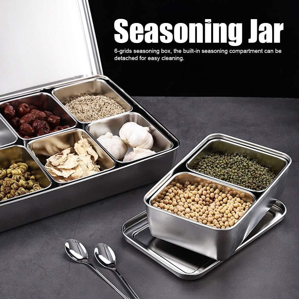 with Spoons and Lid Spice Rack, Salt and Pepper Shaker, for Restaurants Family Kitchens