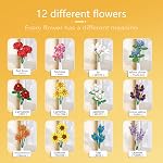 SIENON Bâtiment Bouquet Fleur Set-1009 PCS 12 Genres de fleurs Collection botanique, Bâtiment Blocs Fleur Brick Toys Projet créatif pour la salle d'accueil Décor Valentines