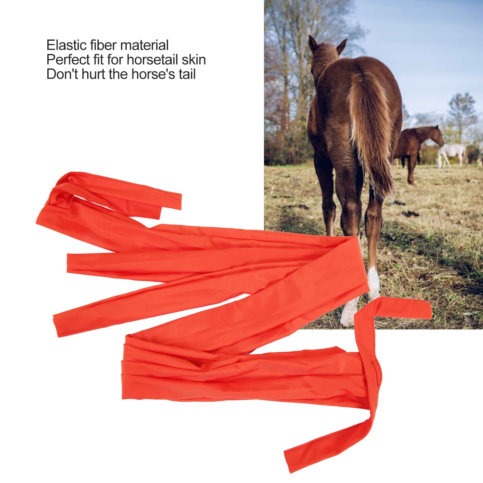 Breathable Ponytail Cover Elastic Fiber Material Ponytail Wrap Tail Braid Lightweight For Farm (Red)