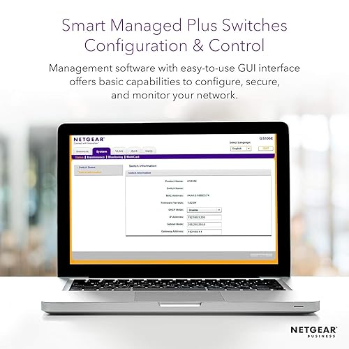 Miniatura 3 de NETGEAR Switch Gigabit Ethernet Smart Managed Plus de 8 puertos (GS908E) - Carcasa de escritorio con gestión integrada de cables, 2 puertos de carga