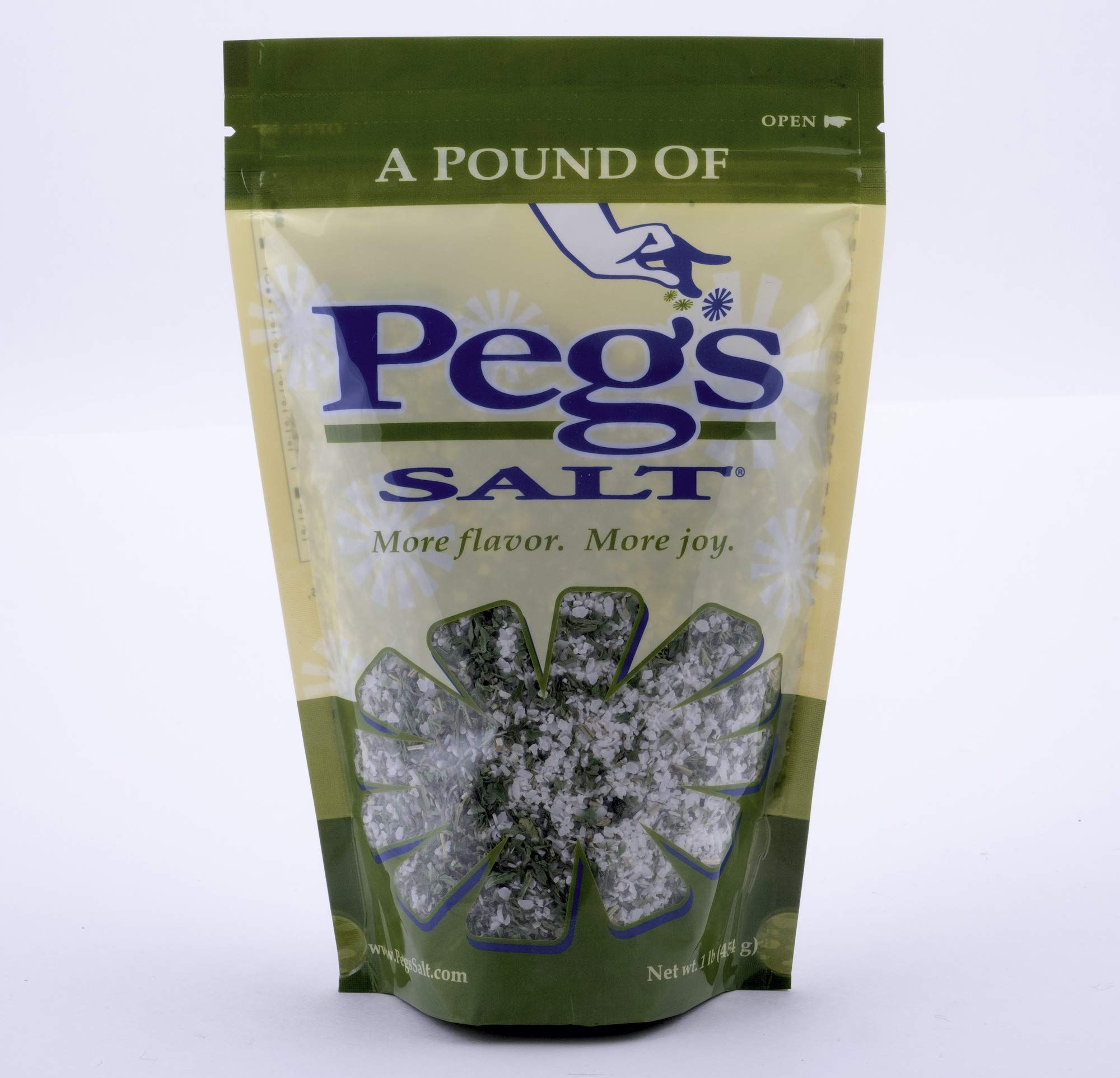 Peg’s Salt (Original) Seasoned Salt - Gourmet Seasoning - All Purpose for Cooking - Salt with Herbs and Spices - No MSG - No Sugar - Keto - 1 LB