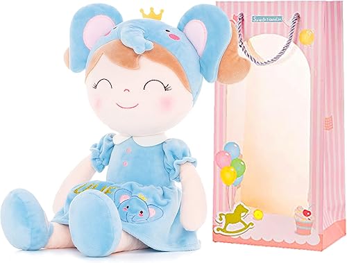 Miniatura 2 de Gloveleya Muñeca personalizada con tu nombre  Lindo elefante personalizado muñeca de felpa suave para niñas, muñeca de felpa regalos personalizados