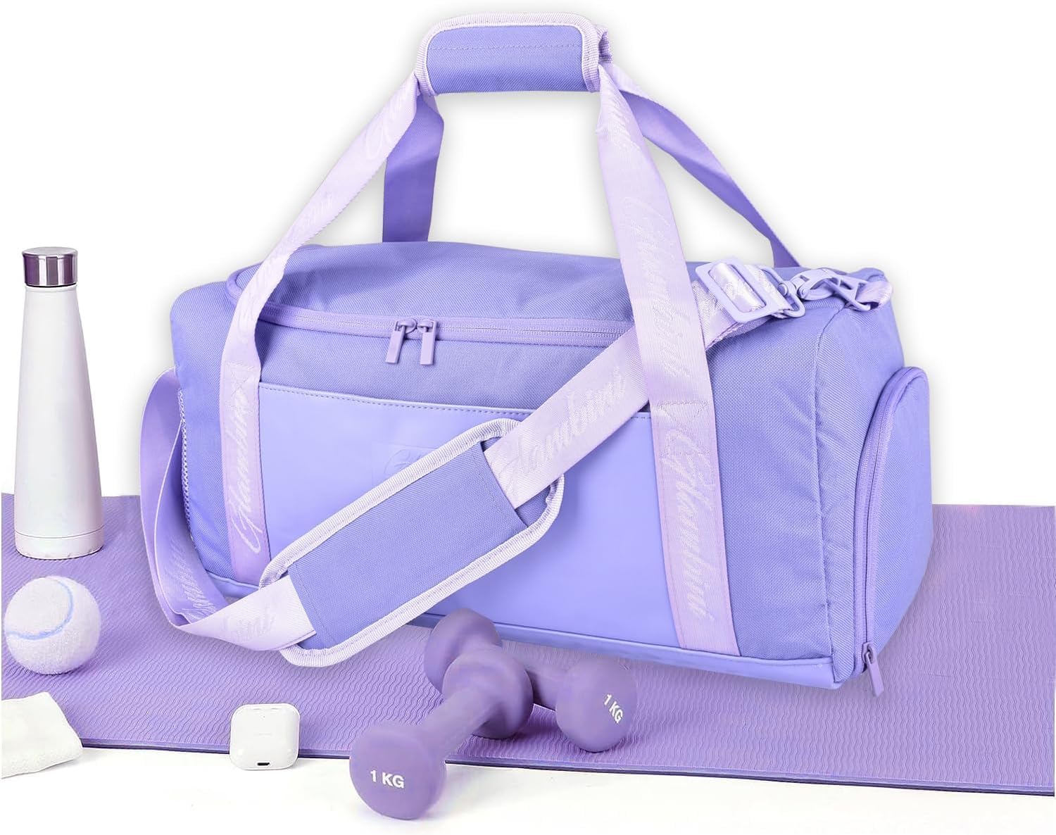 24L Duffle Bag with Shoes Compartment,Overnight Weekender Travel Gym athletic Trainning duffel for Girl Women Water-proof & Tear Resistant