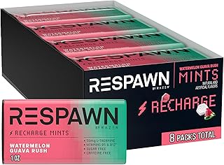 by Razer Sugar Free Mints, Watermelon Guava, 1 Oz, Pack of 8 | Travel essentials: a breath mints bulk pack of sugar-free candy! Ideal mints for bad breath, gaming, and office workers