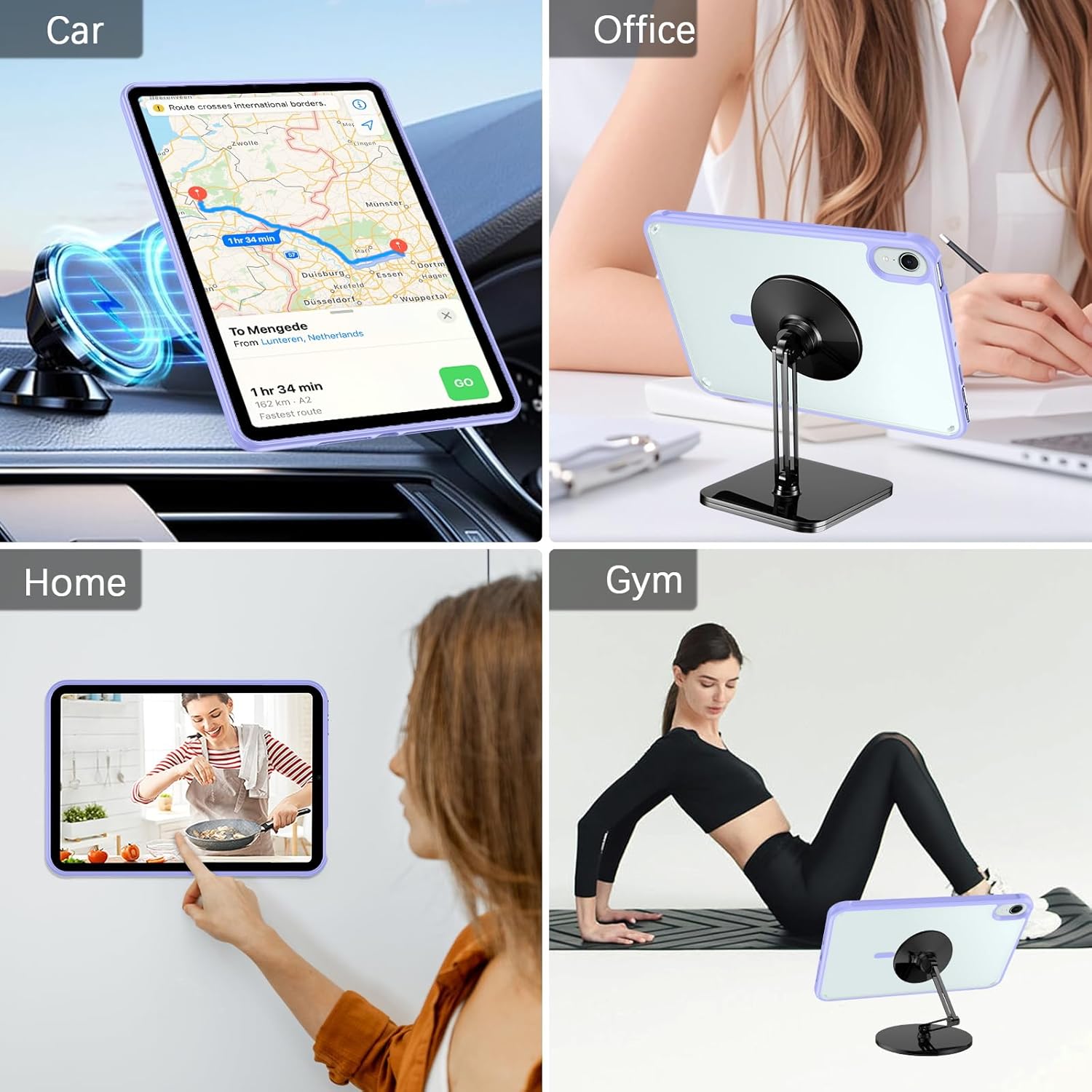 Telaso for iPad mini 7 A17 Pro 2024/iPad Mini 6 2021 8.3 Inch iPad mini 7th/6th Gen Magnetic Case, Translucent Matte Back Soft TPU Bumper Protective Case for iPad mini 7/Mini 6, Lavender Purple - Image 3