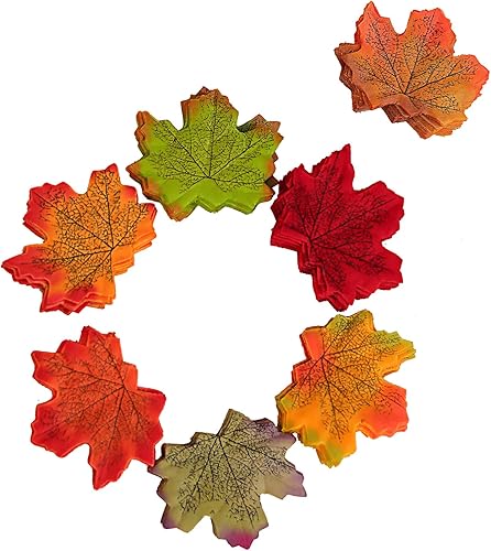 Miniatura 2 de CONGZHANHH 1000 hojas de arce artificiales de otoño de 10 colores surtidos para el día de Acción de Gracias, follaje de seda, hojas de otoño, boda,