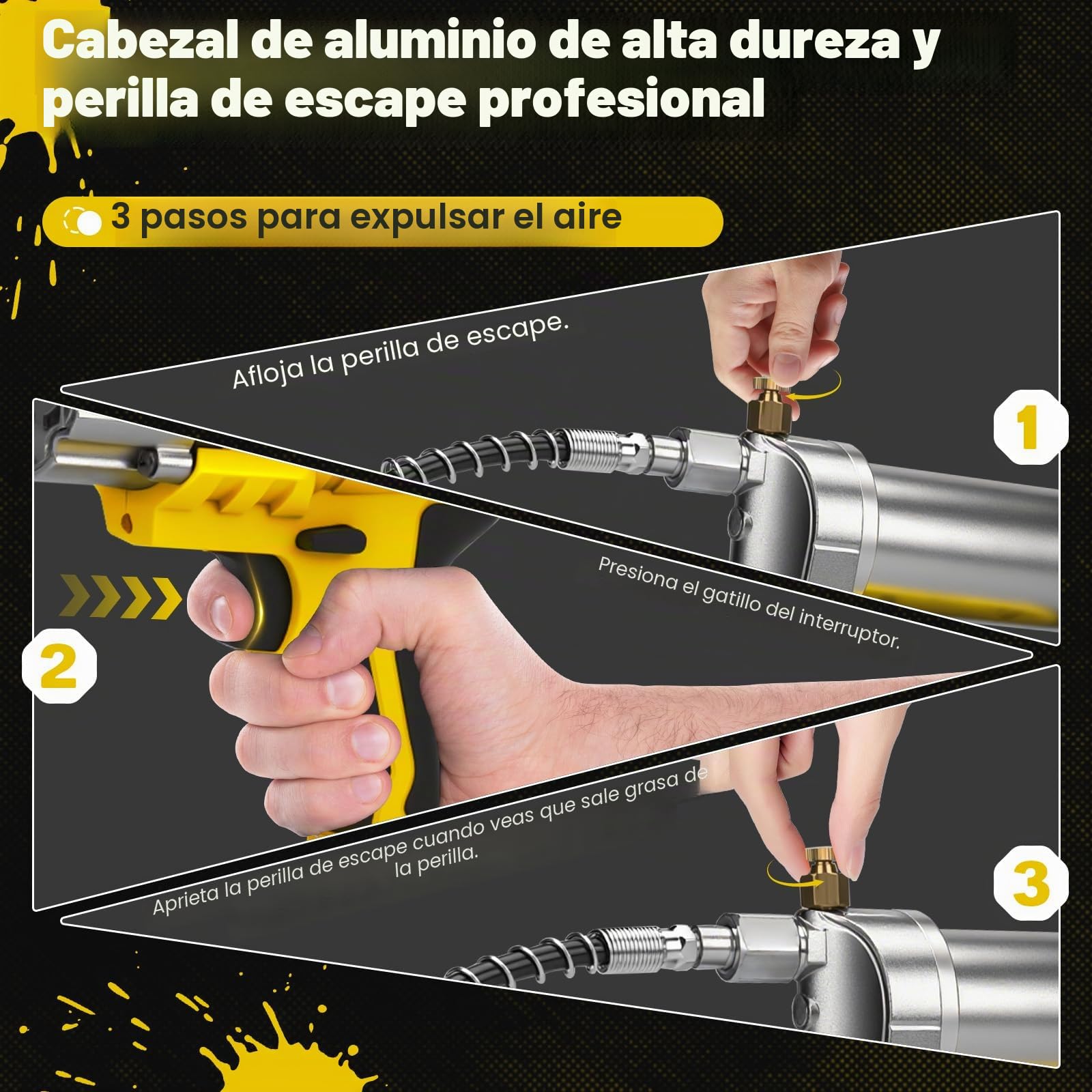 WingFly Pistola engrasadora inalámbrica para DeWalt, batería de 18 V, 20 V, 10000 PSI, motor sin escobillas, cartuchos de grasa de 600 ml, para engrasar vehículos y máquinas (sin batería)