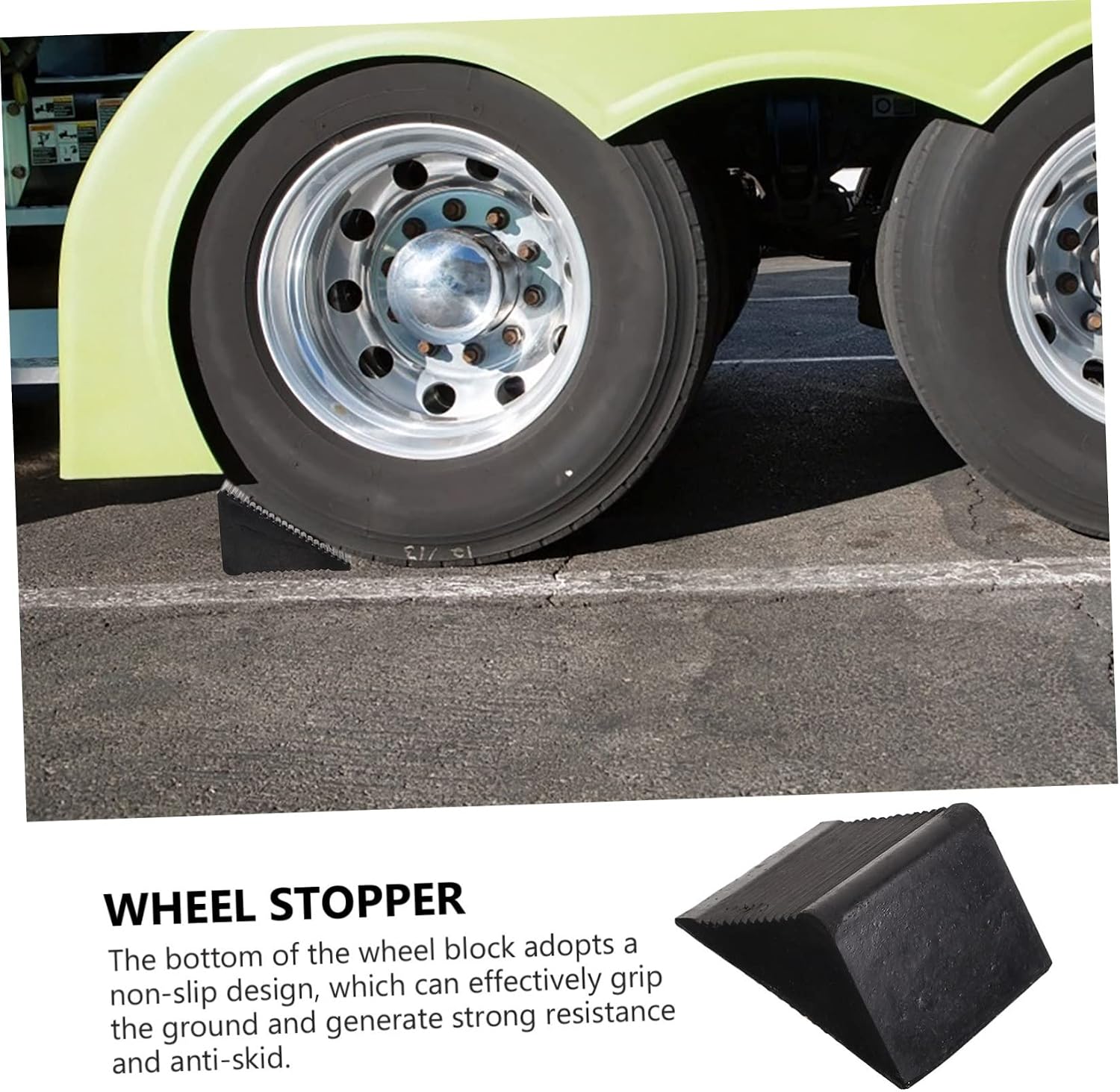 Portable Rubber Wheel Chock Heavy Duty Skid Car Tire Chocks for Rv Truck and Trailer Stabilization Essential Wheel Stopper for Safe Parking and Vehicle Repairs