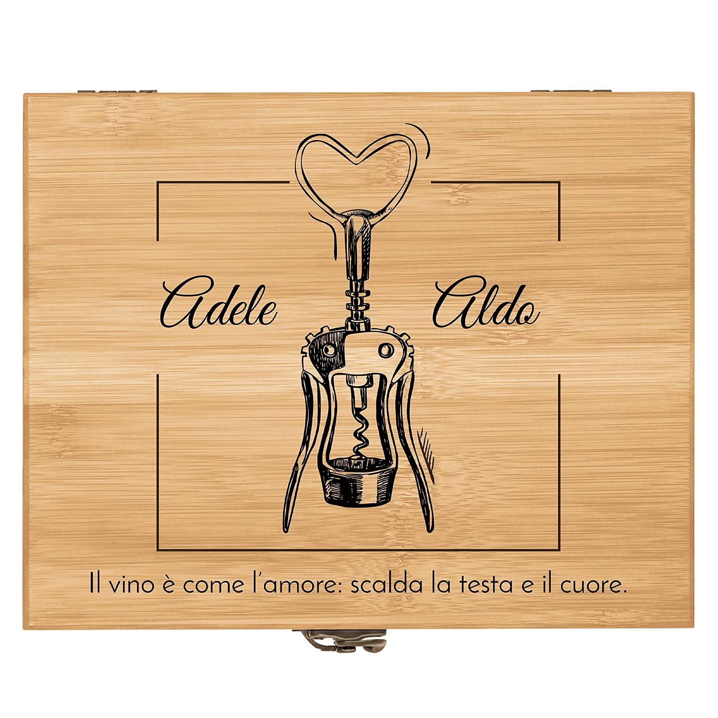 Set Cavatappi Elettrico Con Accessori Vino - Scatola Bambù, Personalizzabile, Idea Regalo - Foto 7