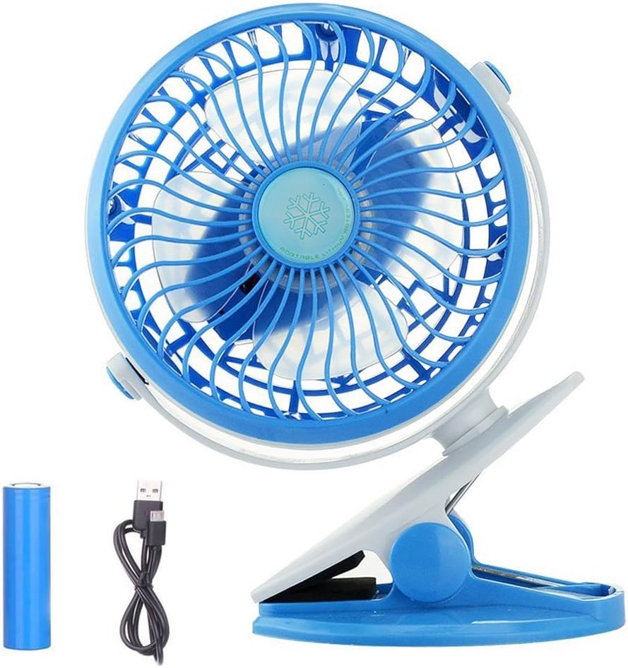 Anpress Clip on Fan, Battery Powered Baby Stroller Fan, USB Electronic Fan Personal Portable Table Fan Desk Fan for Home Office Outdoor Traveling