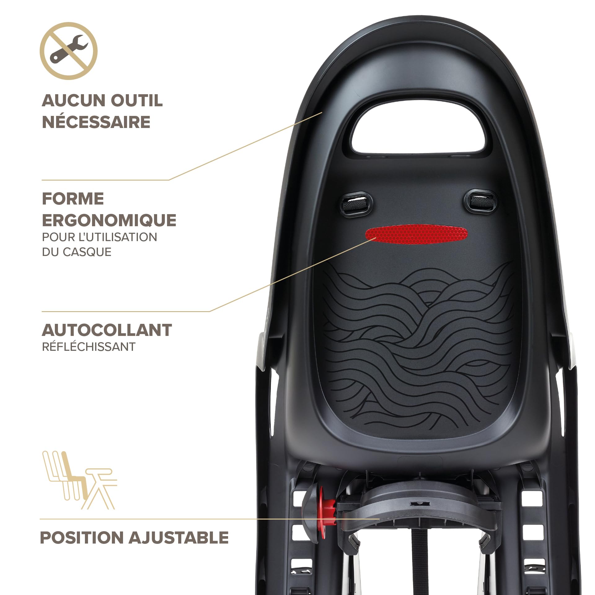 Polisport Groovy Maxi CFS Siège Vélo Arrière pour Enfant – Siège Bébé 9 Mois–6 Ans/Jusqu’à 22 kg, Repose-Pieds Réglables, Montage sur Porte-Bagages